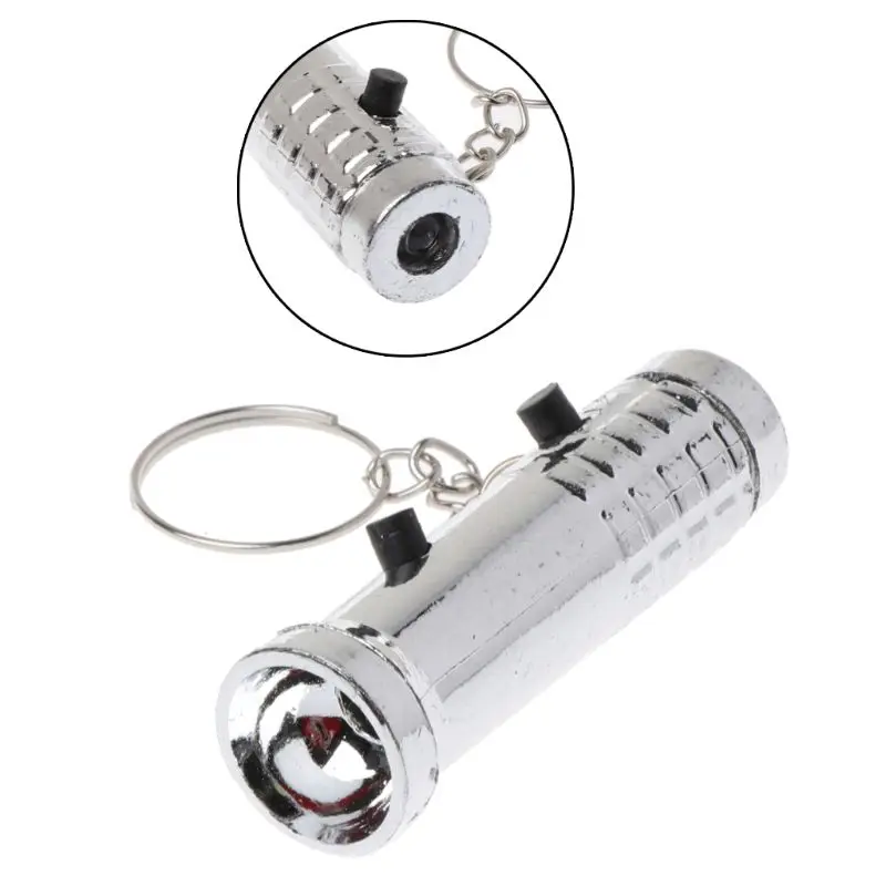 2 In 1 Mini LED Keychain White LED Torch Light and UV Purple Flashlight Keyring