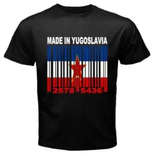 Мужская футболка Yg1 черная в стиле хип-хоп с изображением флага штрих-кода сербы |