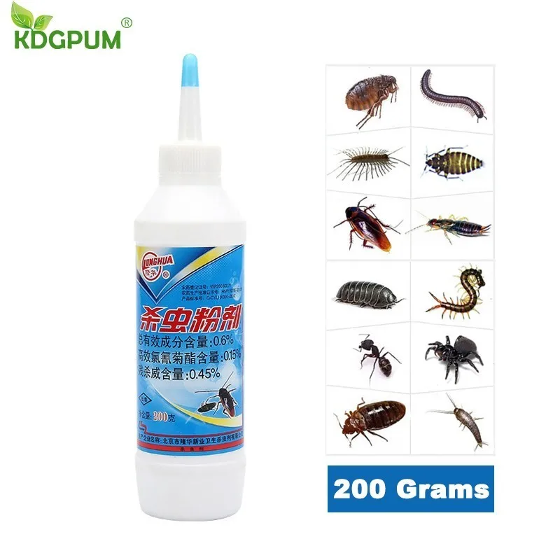 

200g Powerful Effective Cockroach Killing Bait Pest Control Bedbugs Eliminate Fleas Lice Drugs Bed Bug Killer Repellent Powder
