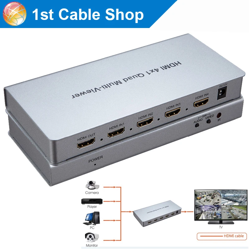 

4X1 HDMI Multi-viewer HDMI Quad Screen Real Time Multiviewer with HDMI seamless Switcher function full 1080P&3D