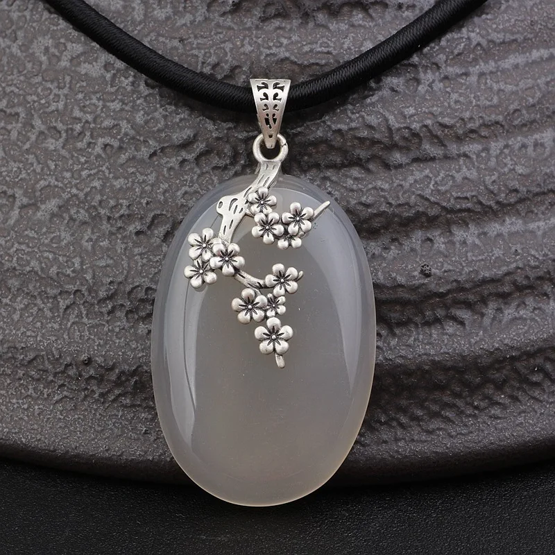 

2019 Asg Cluci Cage Pendants Choker Necklace Thai Wholesale New S925 Pure Matte Wufu Plum Huangbai Sweater Pendant For Women