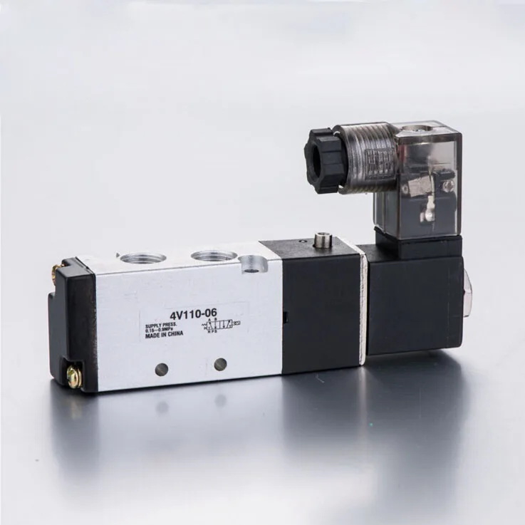 

4V110-06 5/2 Way 1/8" Port DC 24V Pneumatic Air solenoid valve,5port 2 position magnetic exchange valve