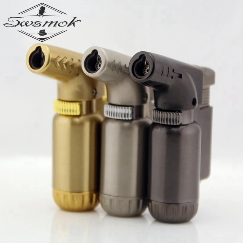 Butane Jet Lighter Torch Lighter Gasoline Fire Windproof Spray Gun Metal Lighter Keychains NO