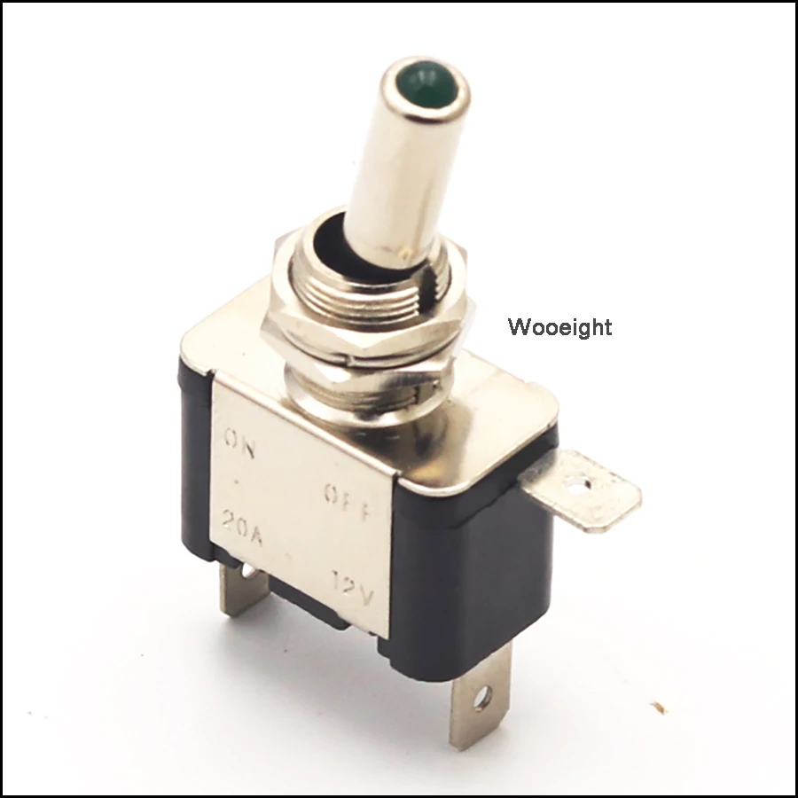 Wooeight New Auto Car Boat Truck Illuminated LED Toggle Switch With Safety Aircraft Flip Up Cover Guard ASW-07D 12V 20A (5)