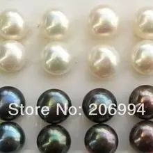 Новое поступление заводская цена 10-11 мм пресноводные белые серьги с черным жемчугом 2 пар/лот модные ювелирные изделия