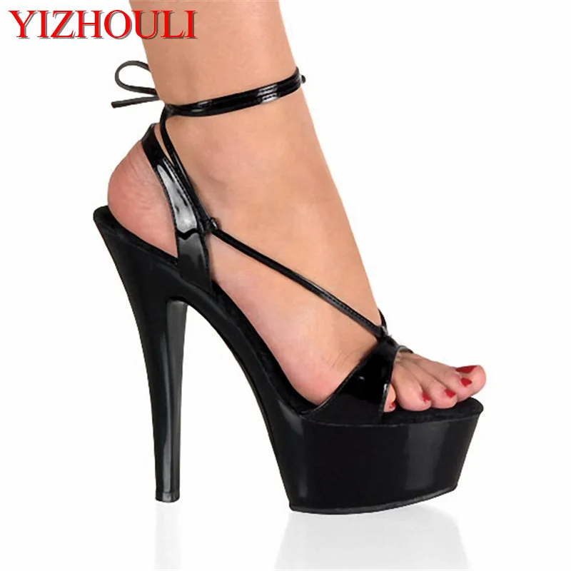 Emphasis has been placed on the appeal of shoes PU sandals 15 cm super stilettos model stage photos | Обувь