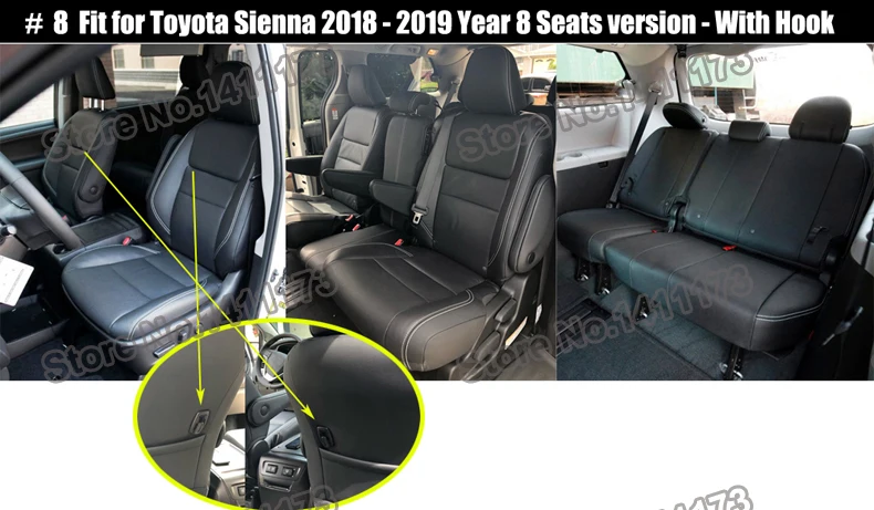 Автомобильный чехол для Toyota Sienna, чехлы для сидений, стильные чехлы для сидений, защитные чехлы из воловьей кожи, набор автомобильных аксессуаров 2004- лет