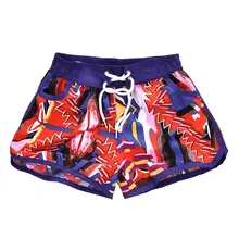 Летние женские пляжные шорты для водных видов спорта, штаны с 3D принтом, женские шорты для плавания, быстросохнущие пляжные трусы