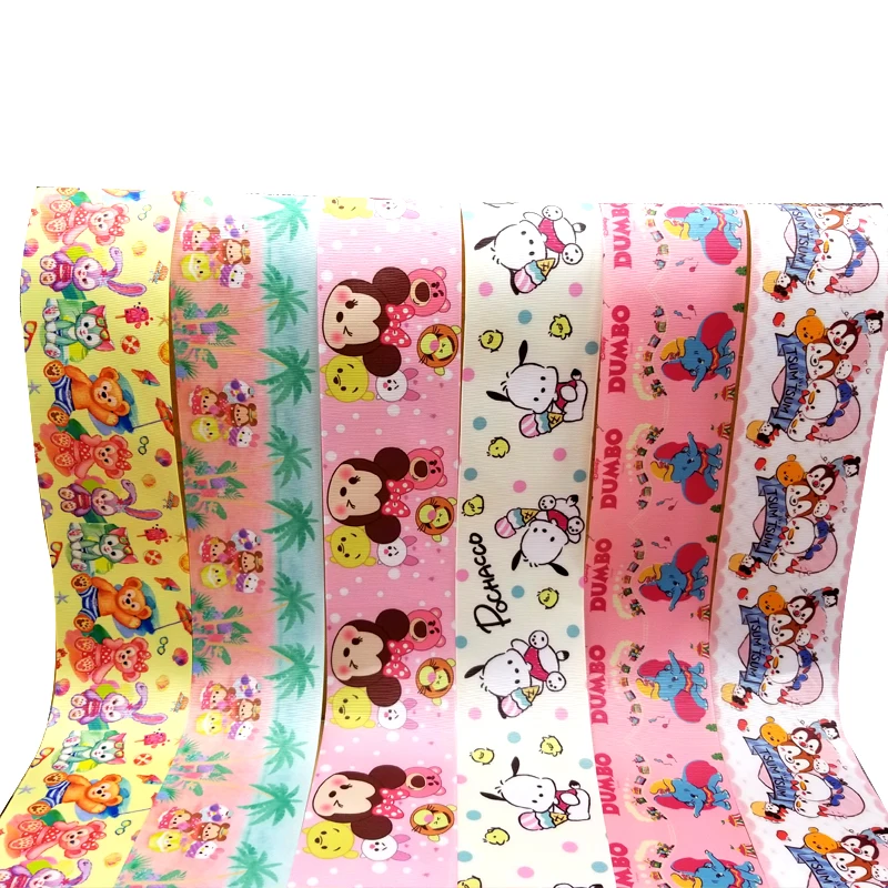 

Free shipping 50 yard character printed grosgrain ribbon 29243