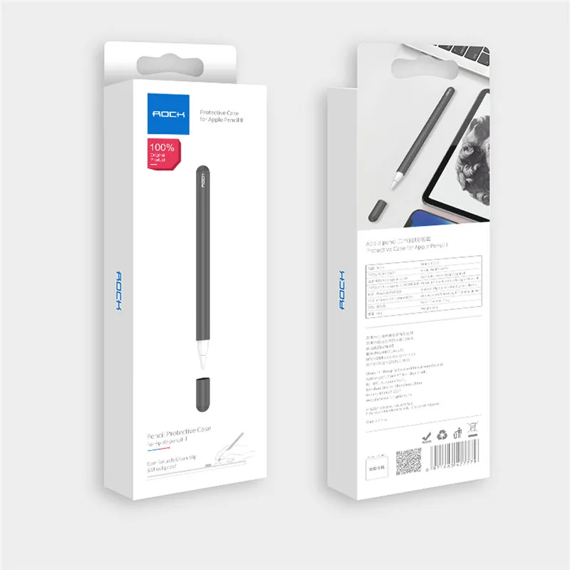 Чехол ROCK 2 го поколения для Apple Pencil держатель Премиум силикон чехол iPad Pro