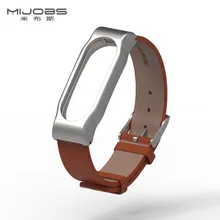 Réglable Xiaomi Mi Bande 2 Bracelet En Cuir avec Cadre En Métal pour Xiaomi MiBand 2 Version Smart Bracelet Xiao Mi Bande accessoires