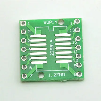 

10pcs/lot TSSOP14 SSOP14 SOP14 to DIP14 Transfer Board DIP Pin Board Pitch Adapter In Stock