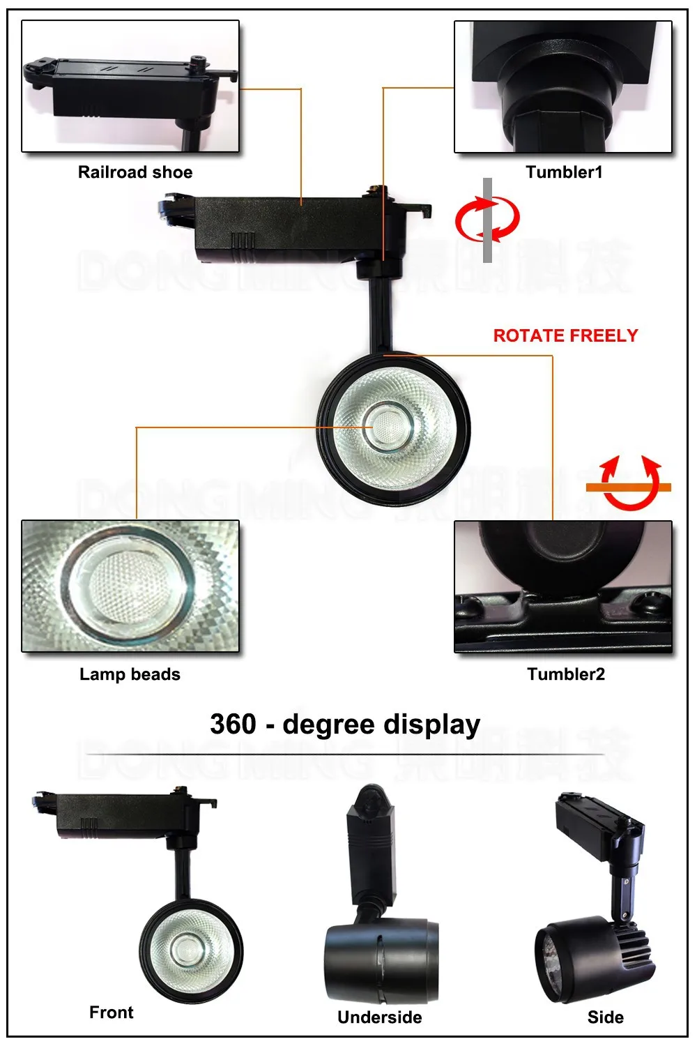 Luz para Loja Luz de Ponto Pces Atacado Integração Led Cob Faixa - Shopping Iluminação Lâmpada Cor Opcional Branco Preto 10 20w 17 faixa luz para loja shopping iluminação lâmpada