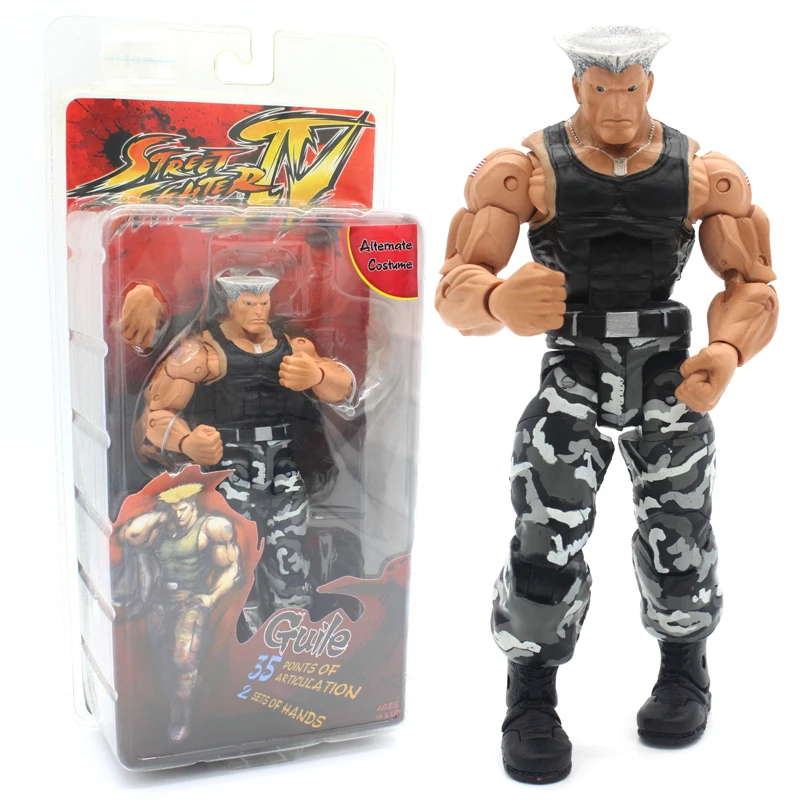 

7" 18cm NECA Player Select Street Fighter Guile Action Figure Model Toy Collectible Doll