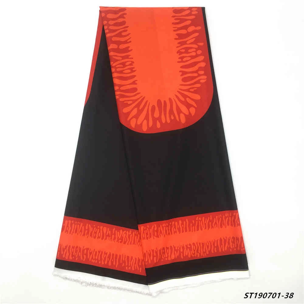 Mr. Z Новое поступление, атласная шелковая ткань, модная африканская восковая ткань, дизайн, экологически чистая шелковая ткань для вечерние - Цвет: ST190701-38