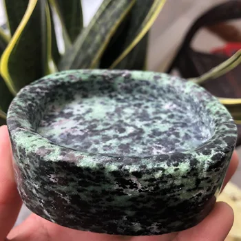 

1pcs Natural red and green treasure ashtray carving master handmade professional healing