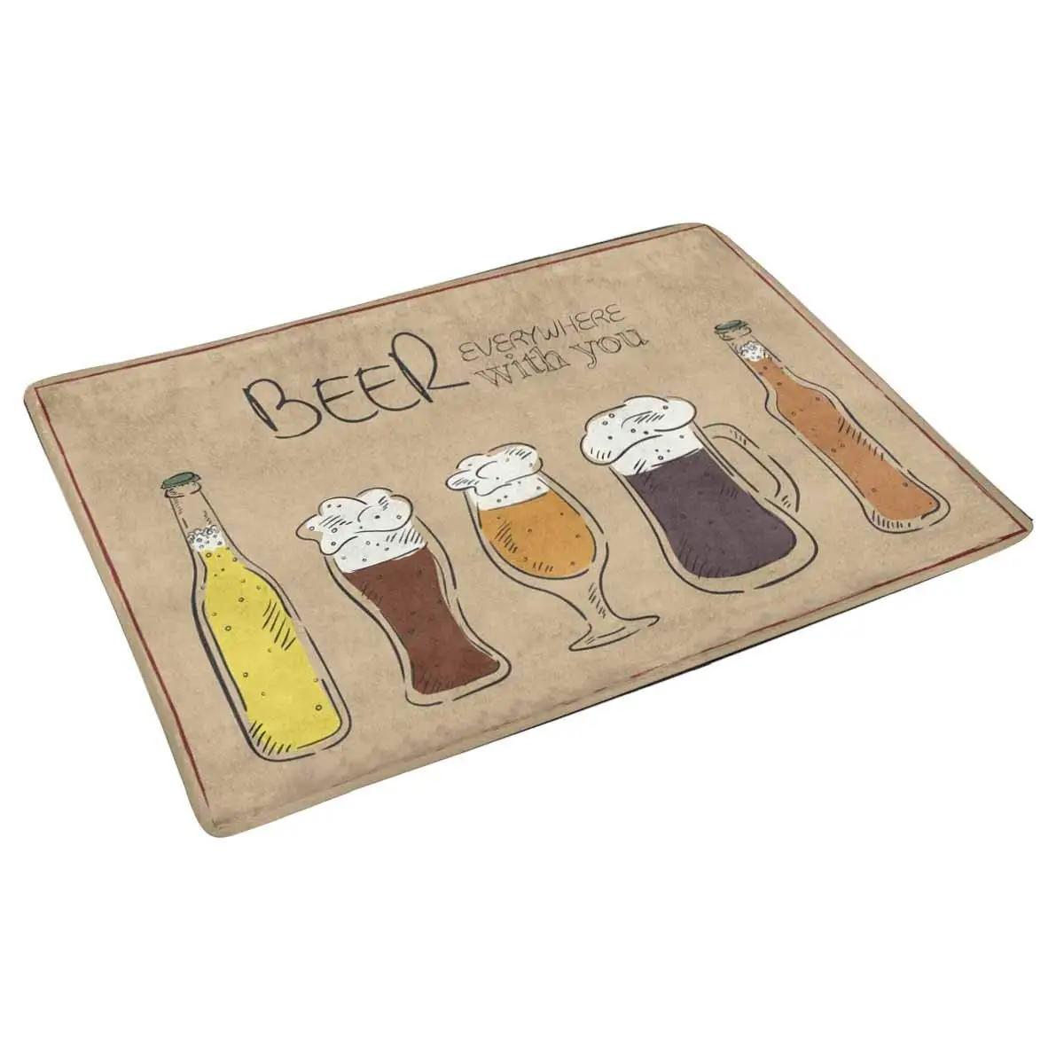 

Vintage Beer Dishes Anti-slip Door Mat Home Decor Indoor Entrance Doormat