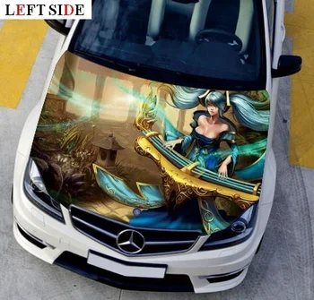 

LEFT SIDE Car Stickers HD Inkjet Hood Cool LOL Game Music Master Styling Decal Decor Carbon Vinyl Cover Waterproof