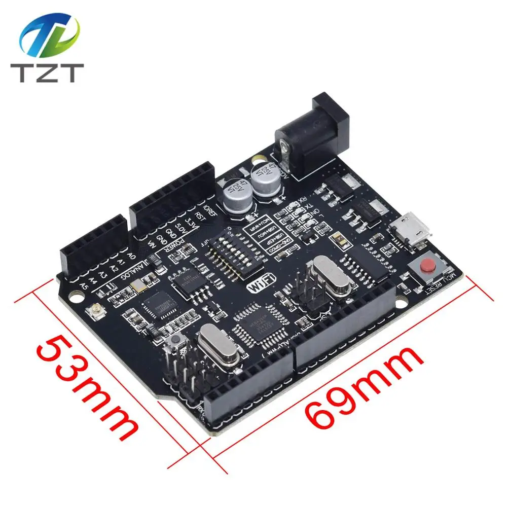 UNO R3+ WiFi ATmega328P+ ESP8266(32 Мб памяти) USB-TTL CH340G для Arduino Uno NodeMCU WeMos ESP8266 новое поступление - Цвет: UNO WIFI R3