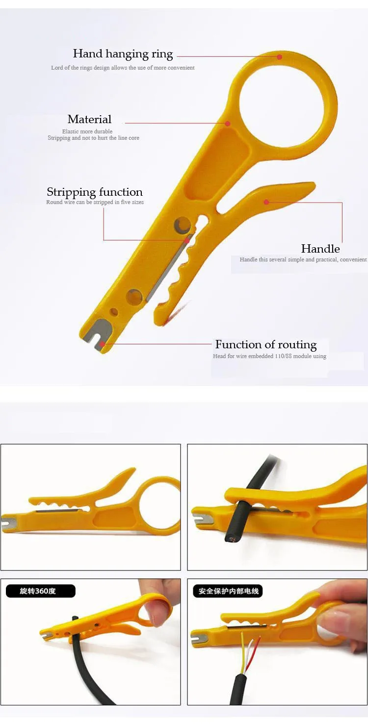 Mini Portable Wire Stripper Crimper Pliers Tool Cable Stripping Wire Cutter Tools fast shipping