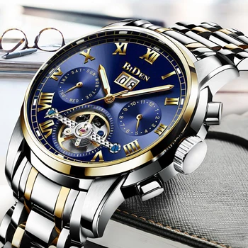 

BIDEN Watches Men Automatic Mechanical Watch Male Fashion Luxury Self Winding Tourbillon Wrist Watch Men's Business Wristwatch