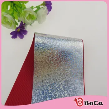 

3 inch (75mm) solid silver hologram grosgrain ribbon many color for choose for big bow and decorate