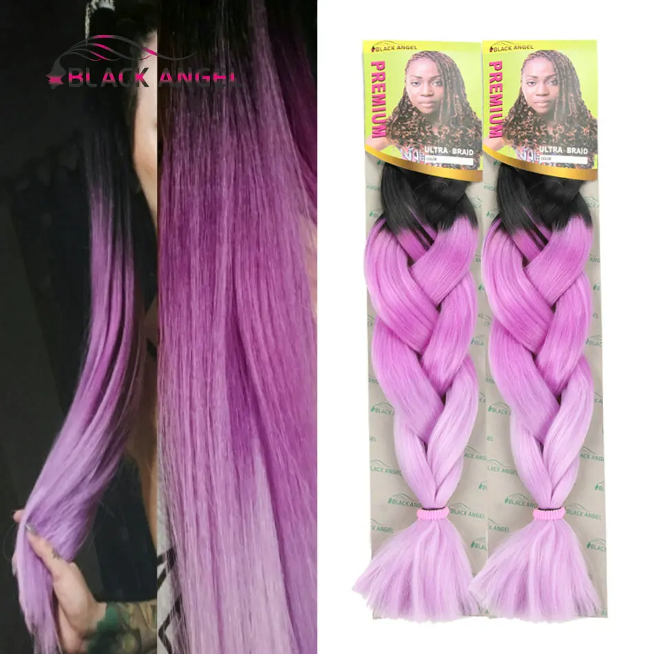 Three Tone Ombre Purple Braiding Hair 24'' And 32" Beautiful Expression Braiding Hair Ombre