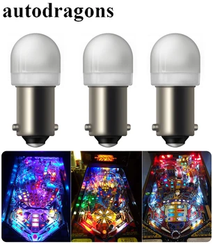

autodragons Bright light Ba9s #44 #47 Bayonet Pinball Frosted Dome led light AC 6.3V 2*5630 SMD SS Chip For Pinball Game Machine
