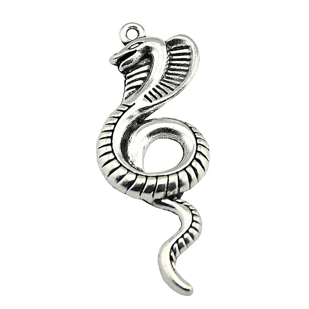 

WYSIWYG 3pcs 49x19mm Pendant Cobra Cobra Snake Charm Pendants For Jewelry Making Antique Silver Cobra Pendants