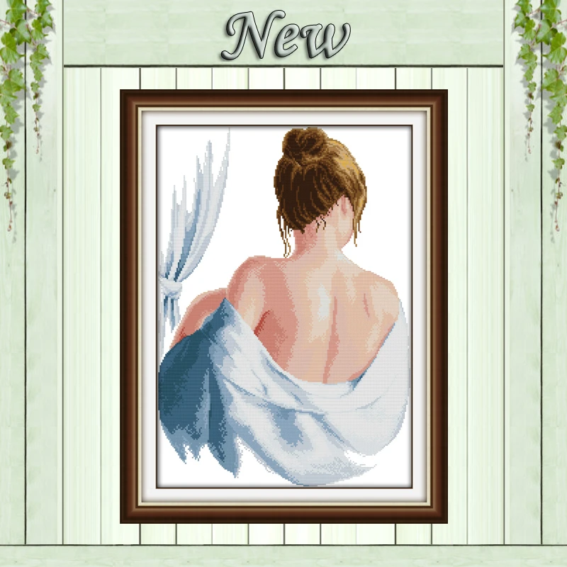 Картина для купания девушки женщина Рисунок Печать на холсте DMC 14CT 11CT DIY наборы