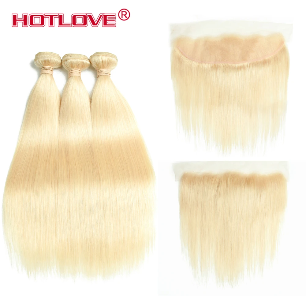 Hotlove 613 Blonde Straight Brazilian Hair Weave Human Hair Bundles with Closure 10-28 inch Remy Hair and Lace Frontal Closure Hotlove 613 Blonde Straight Brazilian Hair Weave Human Hair Bundles with Closure 10-28 inch Remy Hair and Lace Frontal Closure