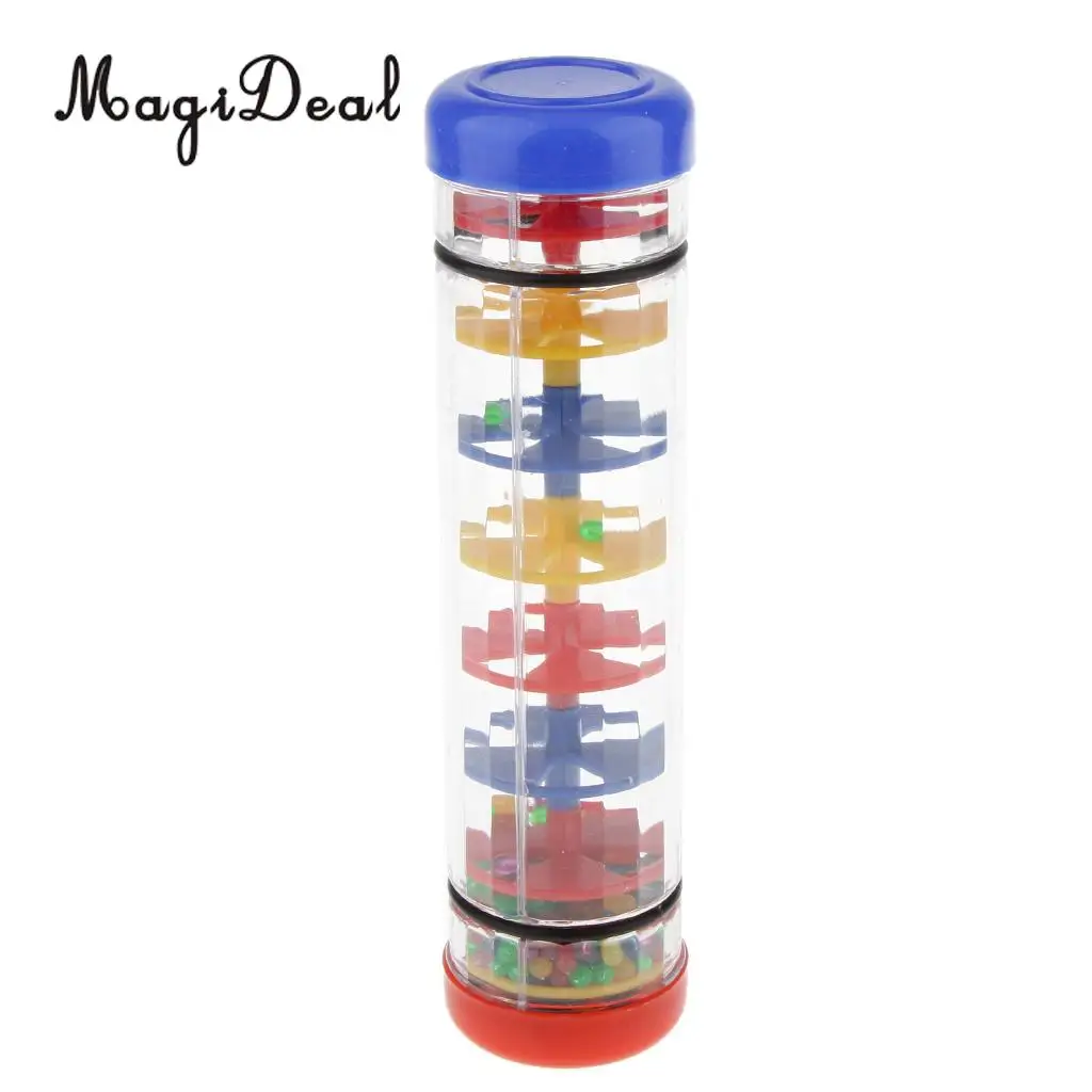 MagiDeal 1Pc Plastic Rain Sound Maker Shake Colorful Beads for Infant Baby Kids Youth Learn Play Toy Novelty Gift 20cm 10cm 30cm