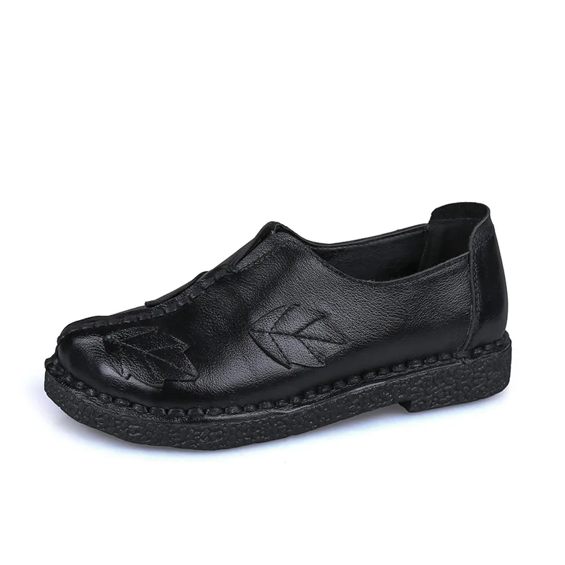 MVVJKE 2018 Neue Mode Echtem Leder Handgemachten frauen Schuhe Bequem Casual Flache Schuhe Frau Faulenzer Frauen Wohnungen E191