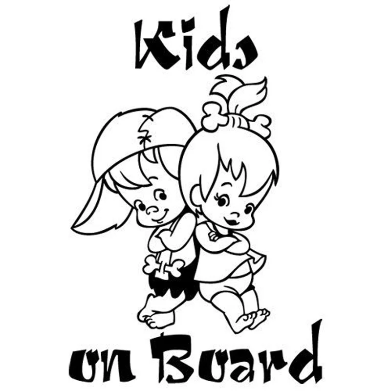 

12.7*19CM KIDS ON BOARD Cute Cartoon Warning Vinyl Car Sticker Window Decoration Automobile Emblem Decal Styling Waterproof