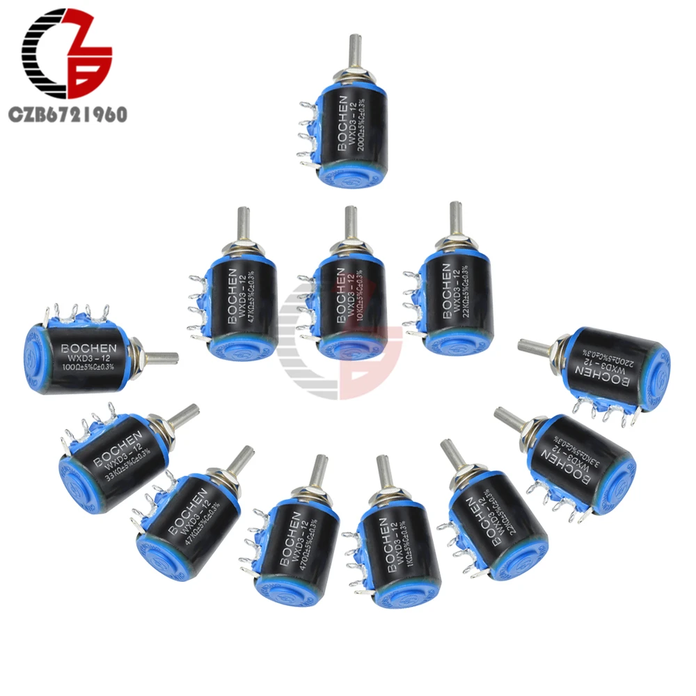 

WXD3-12-1W Potentiometer Switch 100 200 220 470 1K 2.2K 3.3K 4.7K 10K 22K 33K 47K ohm WXD3 12 1W Wireround Knob Switch