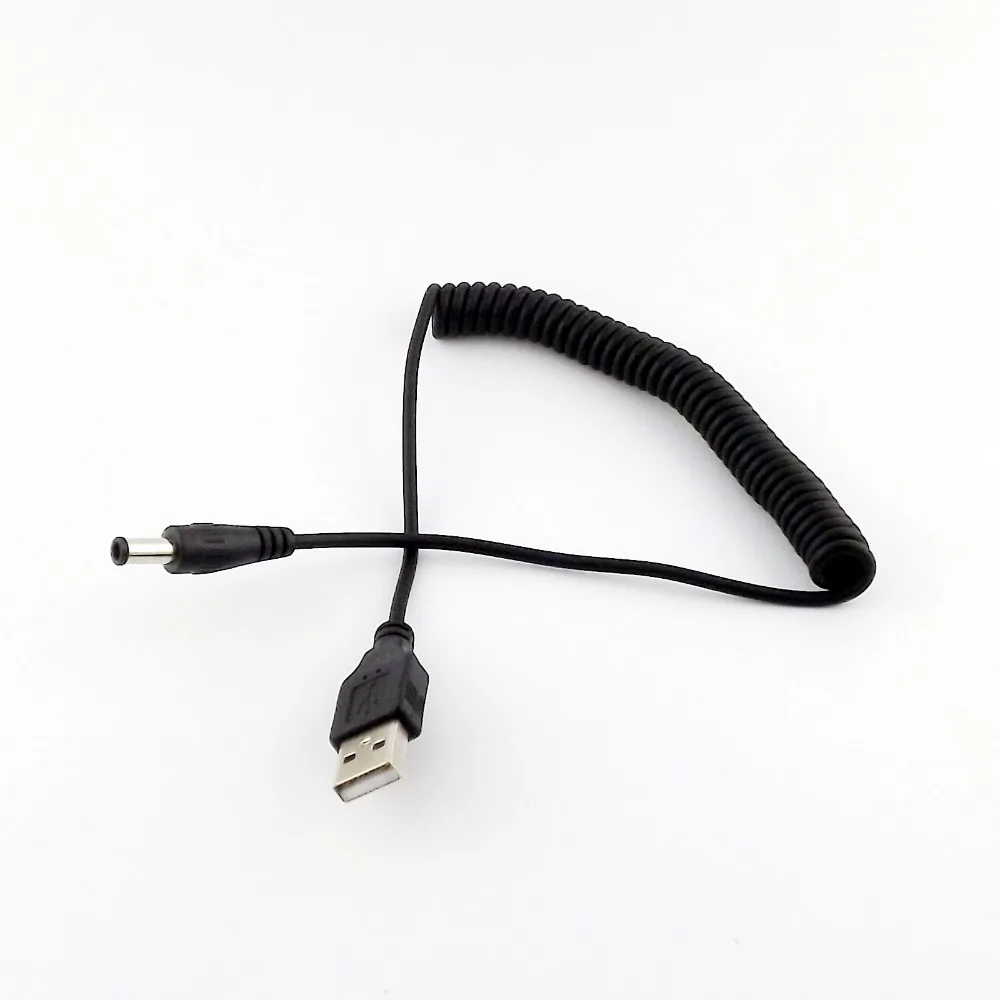 

1x DC Power USB 2.0 A Male to 5.0x3.0mm Male Plug Spiral Coiled Connector Adapter Cable Cord 1.5M/5FT