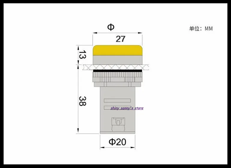 10 шт./лот AD16-22DS 22 мм Диаметр желтый переменного тока/постоянного тока 12 В, 24 В, 36 В, 110 V, AC220V светодиодный Мощность Индикатор сигнальная лампа Фирменная Новинка