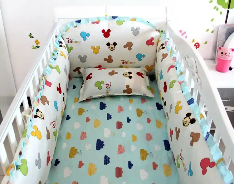 mickey mouse cot bumper set