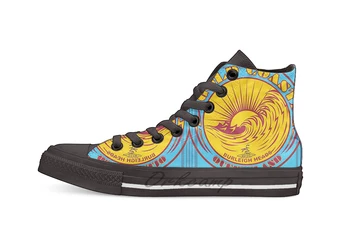 

GOLDCOAST QUEENSLAND SURFING Design breathable Casual High Top lace-up Canvas shoes sneakers For Drop shipping
