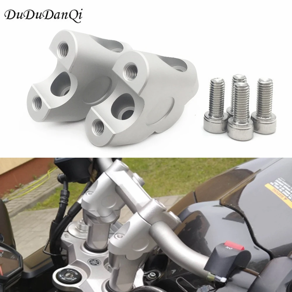 Clamp Handlebar Riser 35mm Up 12mm Back For SUZUKI DL250 GW250F//S DL650 Silver