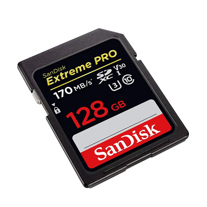 SanDisk 128GB SD Card 64GB SDXC Memory Card 256GB U3 Class10 V30 UHS-l Extreme PRO Camera SD Card For 4K UHD Recording 170MB/s