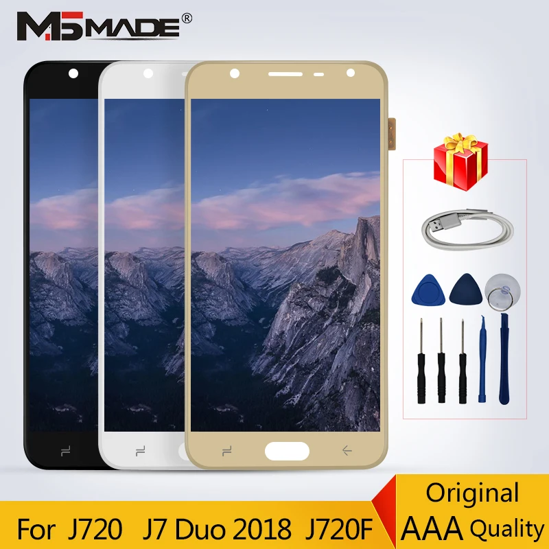 

J720 100% Original For Samsung Galaxy J7 Duo 2018 J720 J720F LCD Display Touch Screen Digitizer Replacement Parts 100% Tested