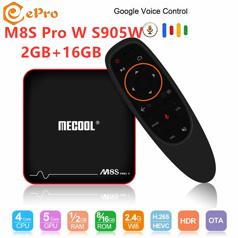 

Mecool M8S Pro W ATV Android 7.1 TV Box 2GB 16GB Voice Control M8S Pro W S905W 2.4G WiFi 4K H.265 M8S Pro W Android Smart TV Box