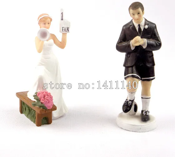 Креативный рожок Жених и невеста футбол пара свадебный торт Топпер украшения для мероприятий и вечеринок