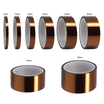 

1pcs 33meter x 5 - 50mm One-side Self-adhesive High Temperature Heat Resistant Polyimide Tape
