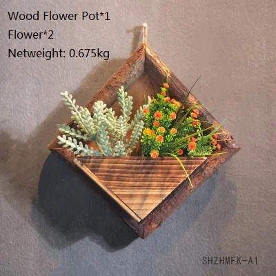 Творческое, настенное деревянные ящики для цветов с пеньковой веревкой с цветком декоративные подвесные корзины сад ресторан домашний декор - Цвет: 7