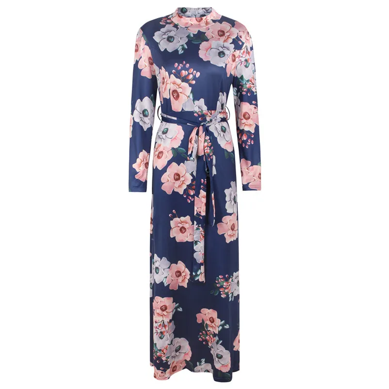 Fashion dress women Autumn Winter 2018 Casual Boho Maxi Dress Ladies Holiday Long Sleeve Long Sleeve Dress vestido O04#N (1)