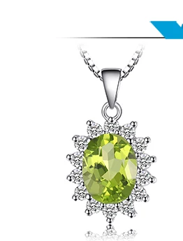 Jewelrypalace 2.74ct Принцесса Диана Уильям Кейт Миддлтон Натуральный Зеленый Перидот Обручение кольцо стерлингового серебра 925 для Для женщин