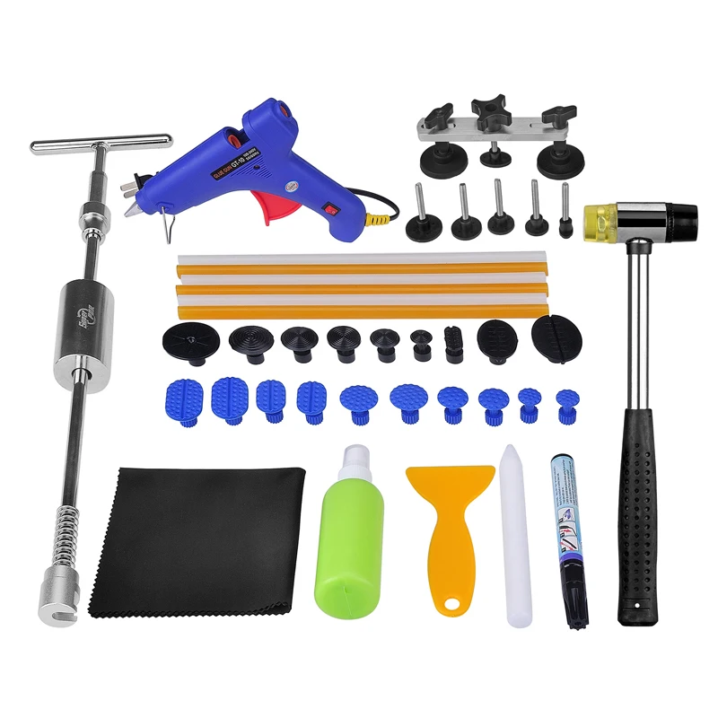 PDR Tools Dent Removal Paintless Dent Repair Tools Dent Puller Hammer Hot Glue Sticks PDR Tool Kit Hand Tool Set Herramentas
