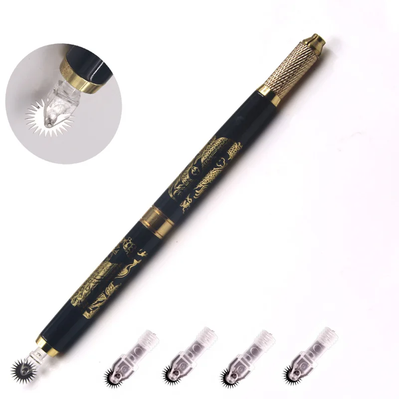 

New Arriving Easy Coloring Roller Pin Microblading Needles for Embroidery pen permanent makeup with 1pcs manual pen